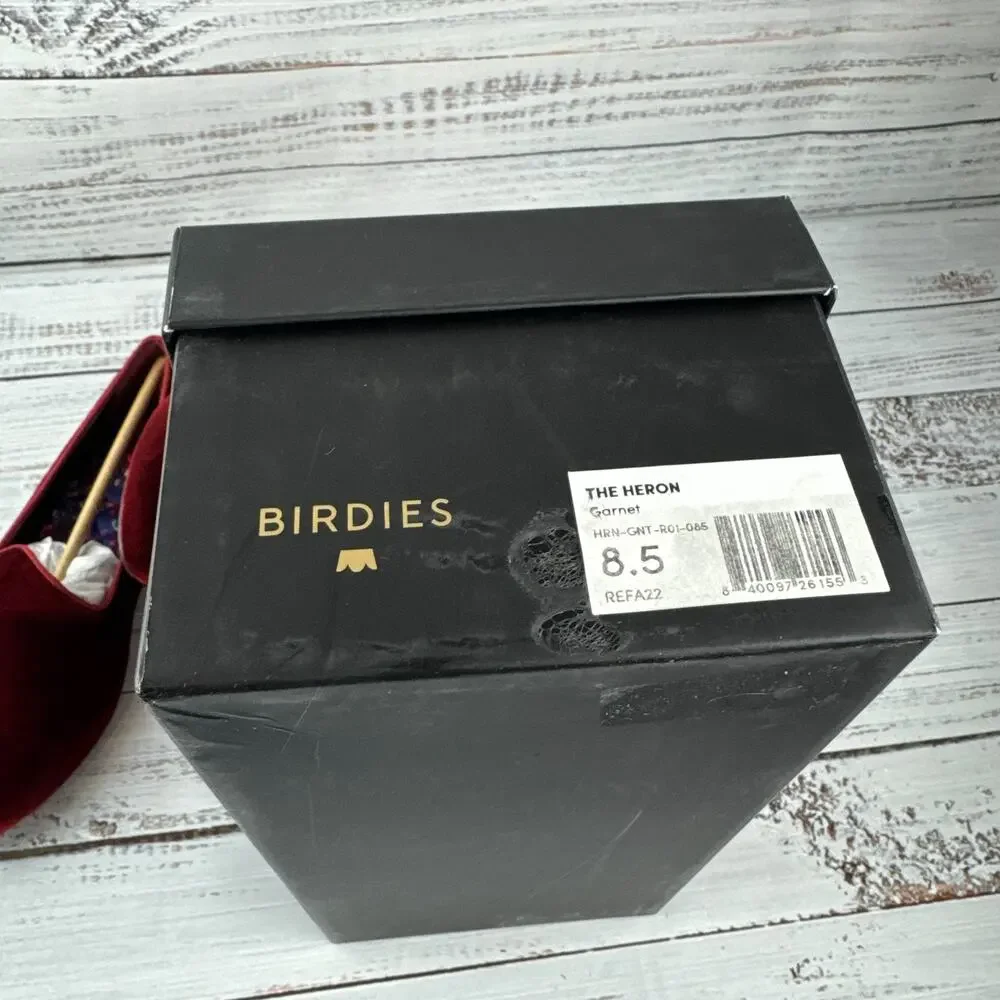 Birdies The Heron Womens 8.5 Slip On Flats Garnet Red Velvet